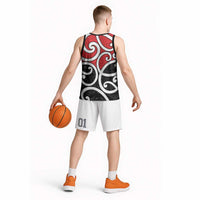 New Zealand Basketball Jersey Maori Koru Tino Rangatiratanga Color - Polynesian Pride