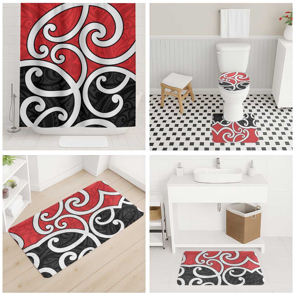 New Zealand Bathroom Set Maori Koru Tino Rangatiratanga Color - Polynesian Pride