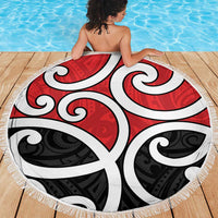 New Zealand Beach Blanket Maori Koru Tino Rangatiratanga Color - Polynesian Pride