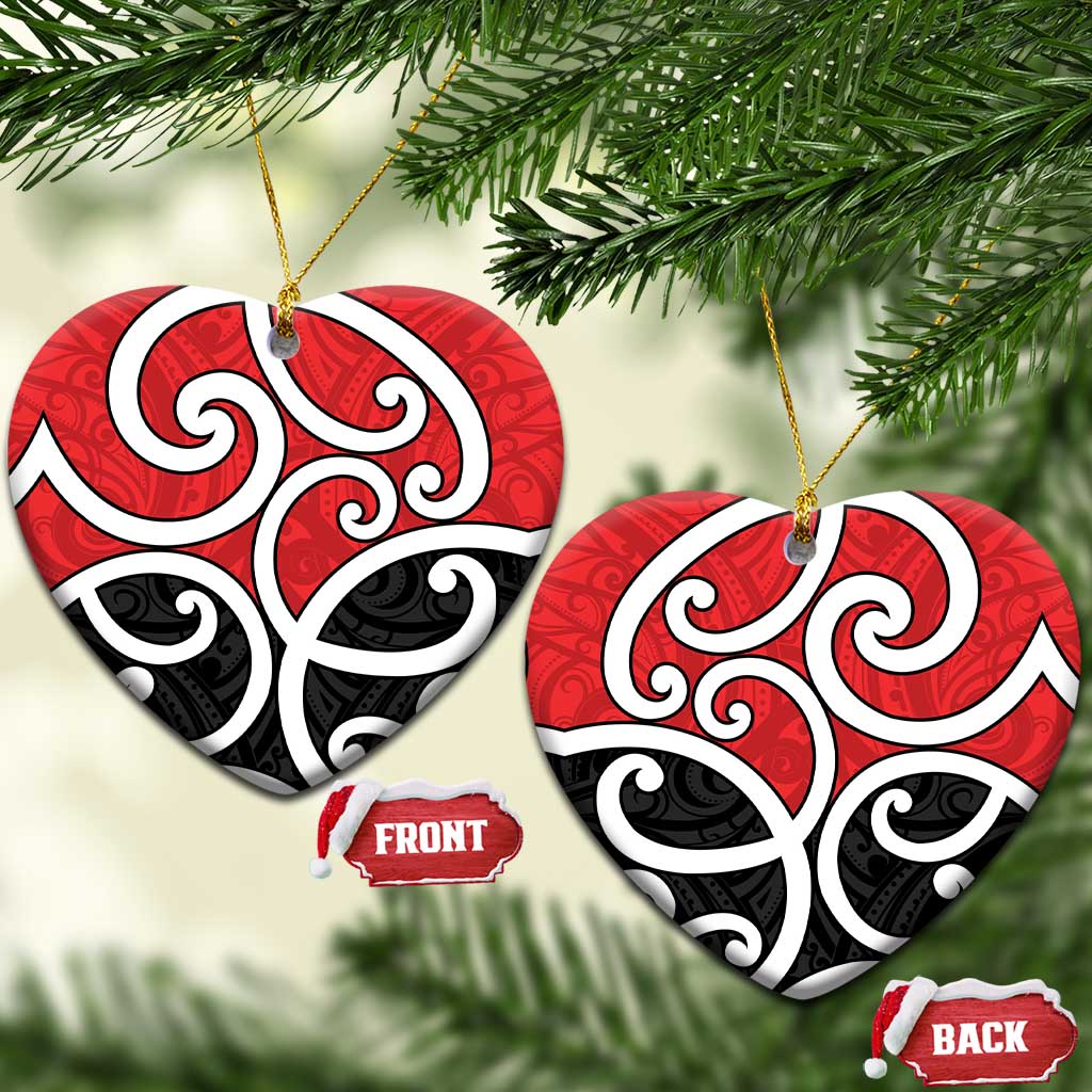 New Zealand Ceramic Ornament Maori Koru Tino Rangatiratanga Color - Polynesian Pride