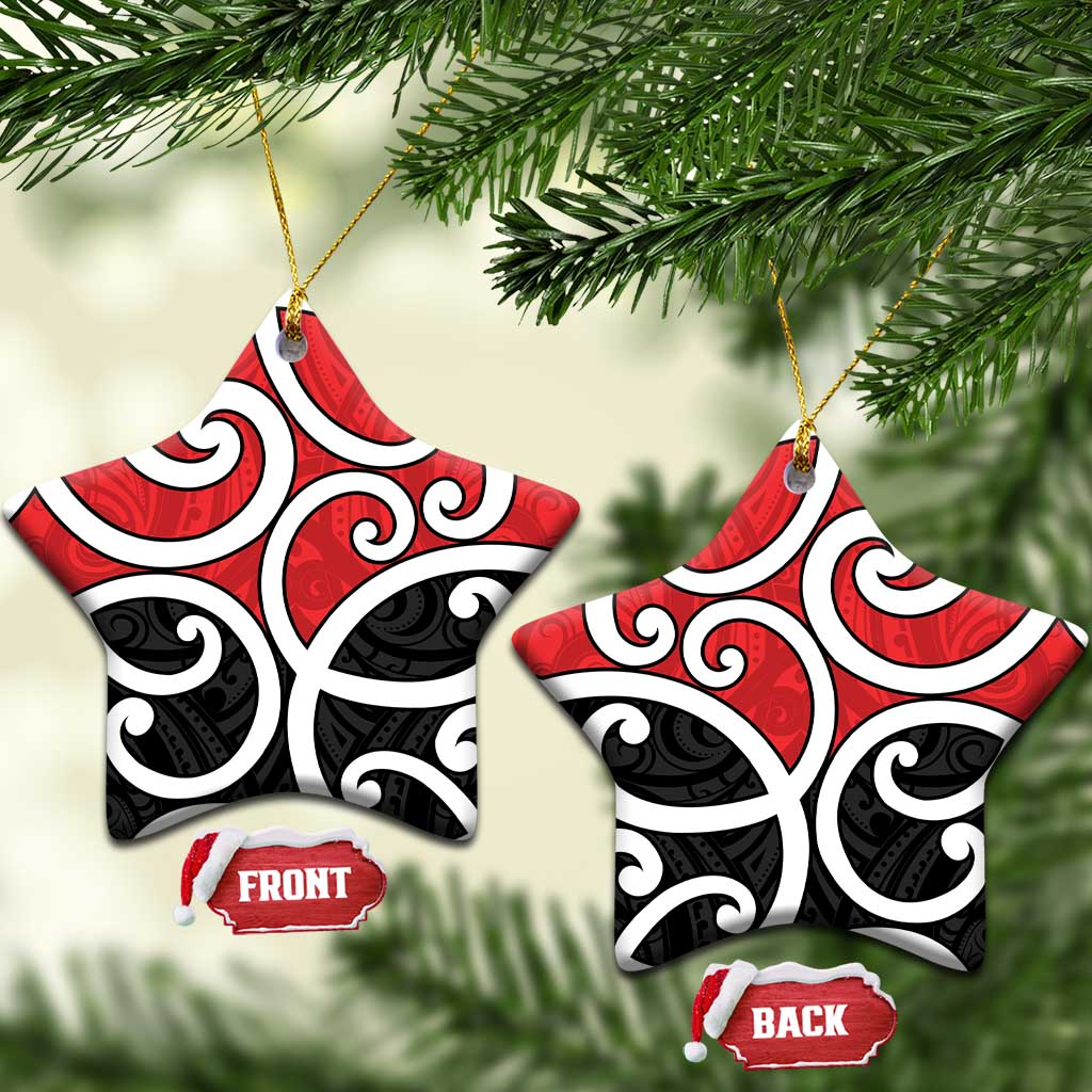 New Zealand Ceramic Ornament Maori Koru Tino Rangatiratanga Color - Polynesian Pride