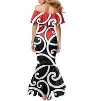 New Zealand Family Matching Mermaid Dress and Hawaiian Shirt Maori Koru Tino Rangatiratanga Color - Polynesian Pride