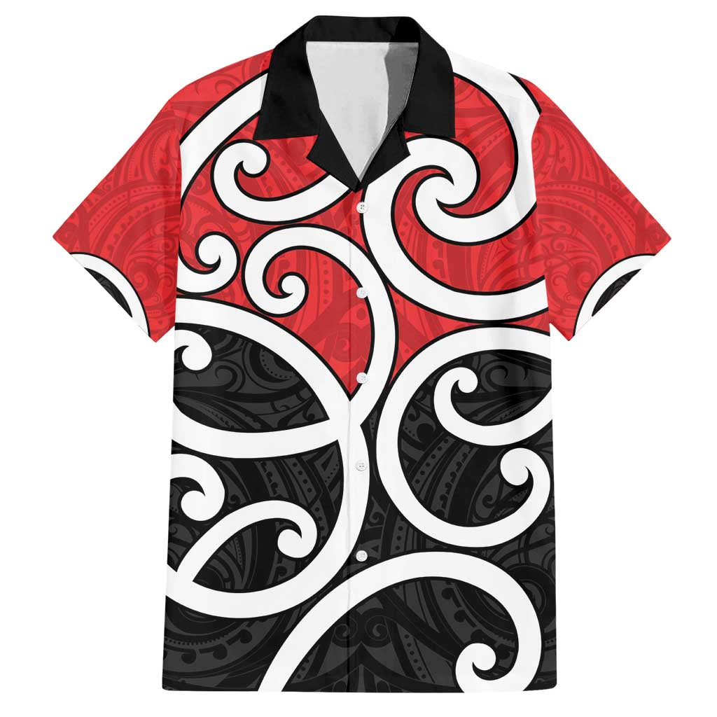 New Zealand Family Matching Off Shoulder Short Dress and Hawaiian Shirt Maori Koru Tino Rangatiratanga Color - Polynesian Pride