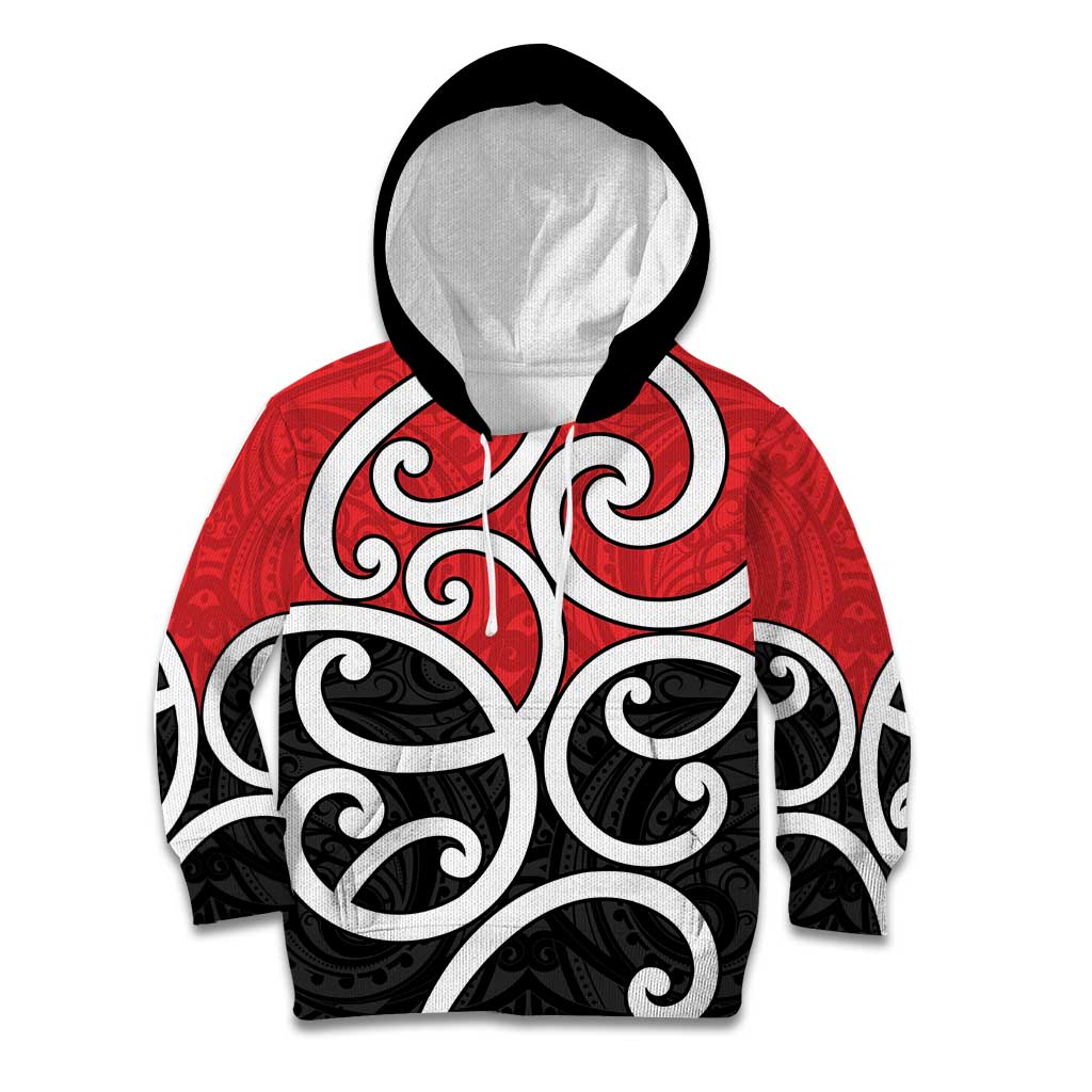 New Zealand Kid Hoodie Maori Koru Tino Rangatiratanga Color - Polynesian Pride