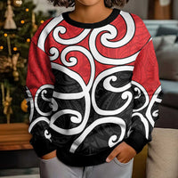 New Zealand Kid Ugly Christmas Sweater Maori Koru Tino Rangatiratanga Color - Polynesian Pride