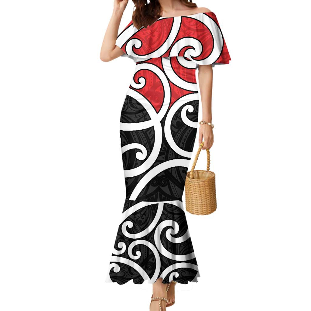New Zealand Mermaid Dress Maori Koru Tino Rangatiratanga Color - Polynesian Pride