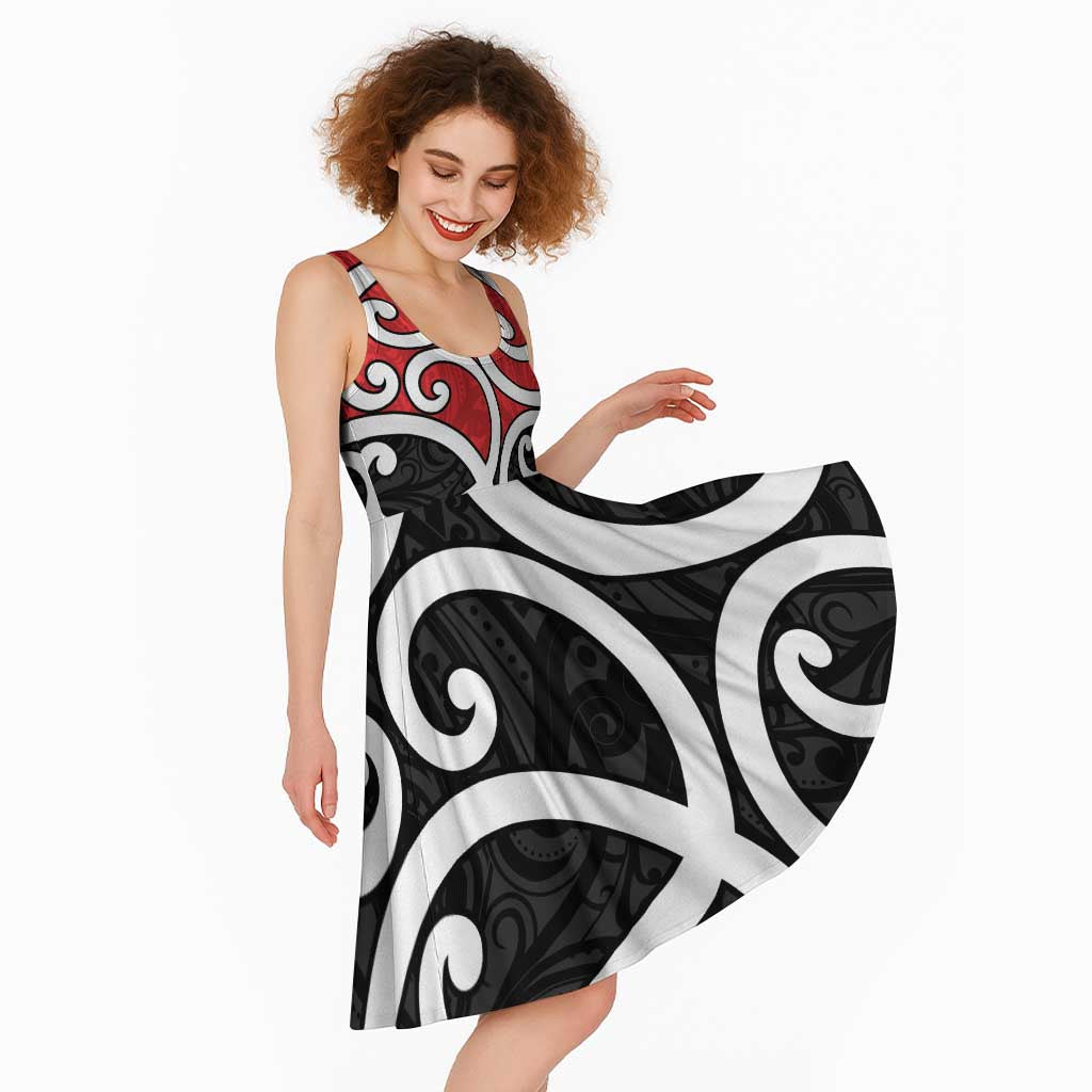 New Zealand Midi Dress Maori Koru Tino Rangatiratanga Color - Polynesian Pride