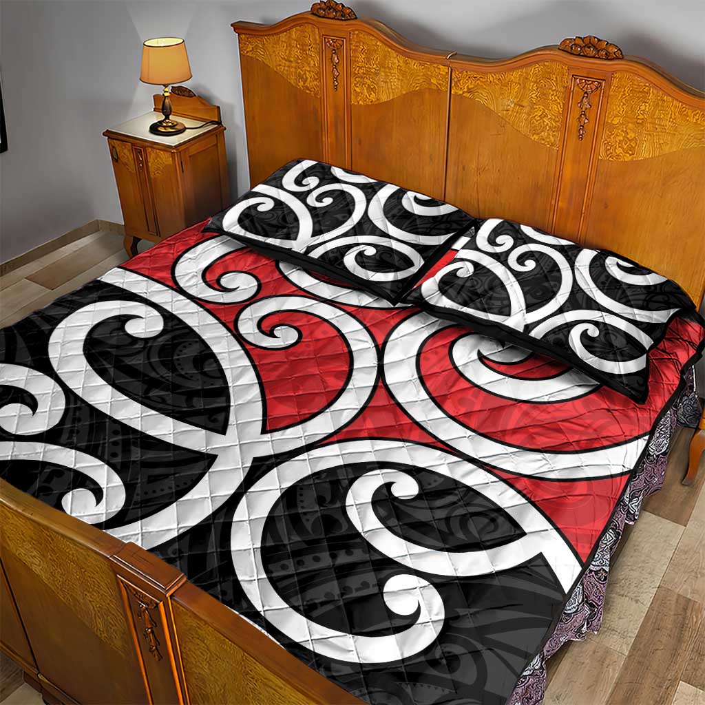 New Zealand Quilt Bed Set Maori Koru Tino Rangatiratanga Color - Polynesian Pride