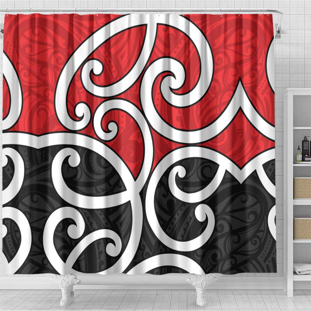 New Zealand Shower Curtain Maori Koru Tino Rangatiratanga Color - Polynesian Pride