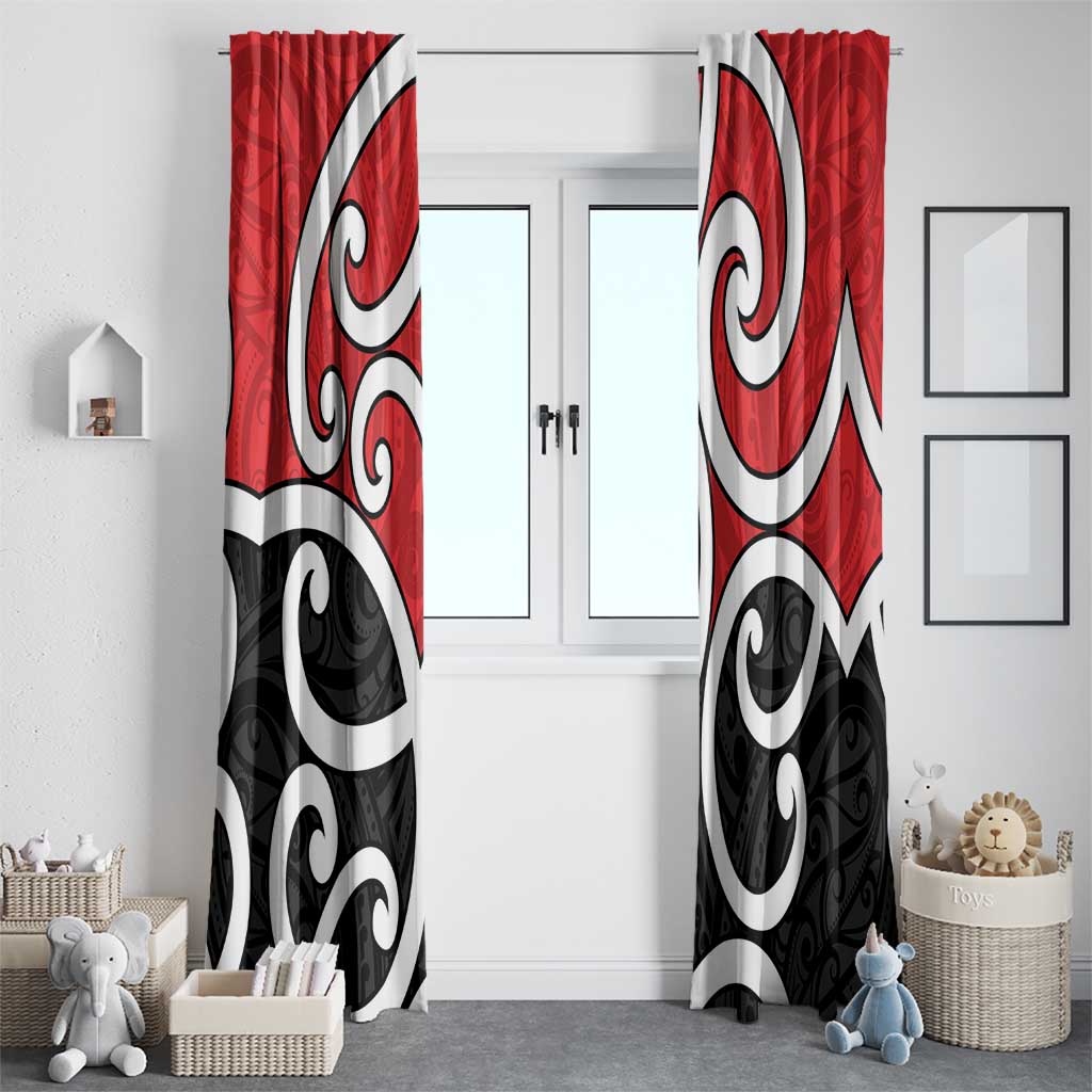 New Zealand Window Curtain Maori Koru Tino Rangatiratanga Color - Polynesian Pride