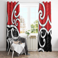 New Zealand Window Curtain Maori Koru Tino Rangatiratanga Color - Polynesian Pride