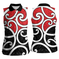 New Zealand Women Sleeveless Polo Shirt Maori Koru Tino Rangatiratanga Color - Polynesian Pride