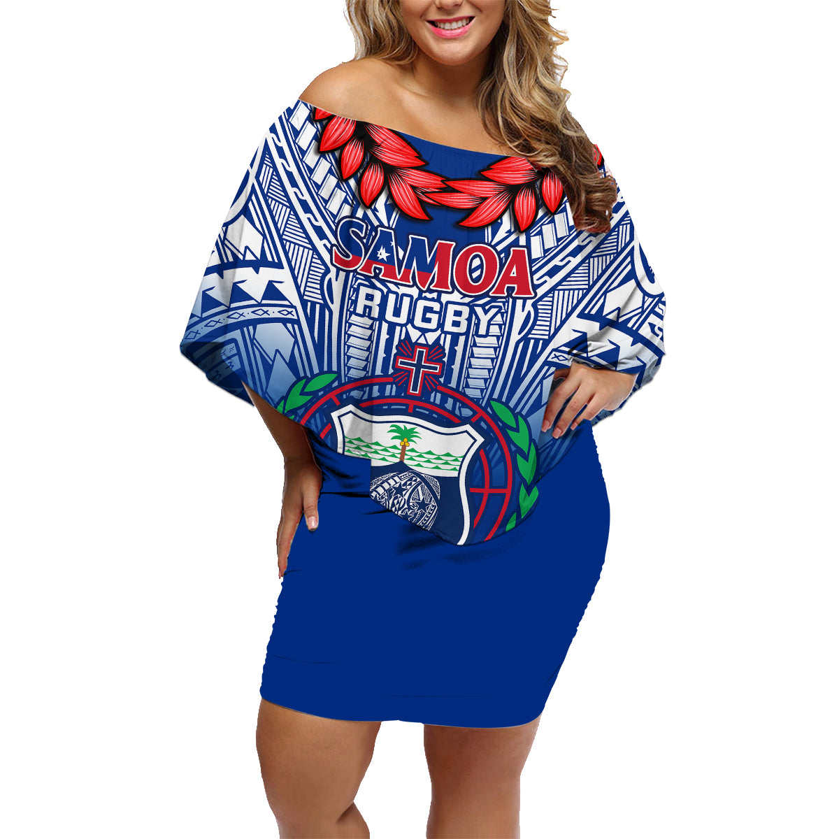custom-samoa-rugby-family-matching-off-shoulder-short-dress-and-hawaiian-shirt-2023-go-manu-samoa-with-ula-fala-style