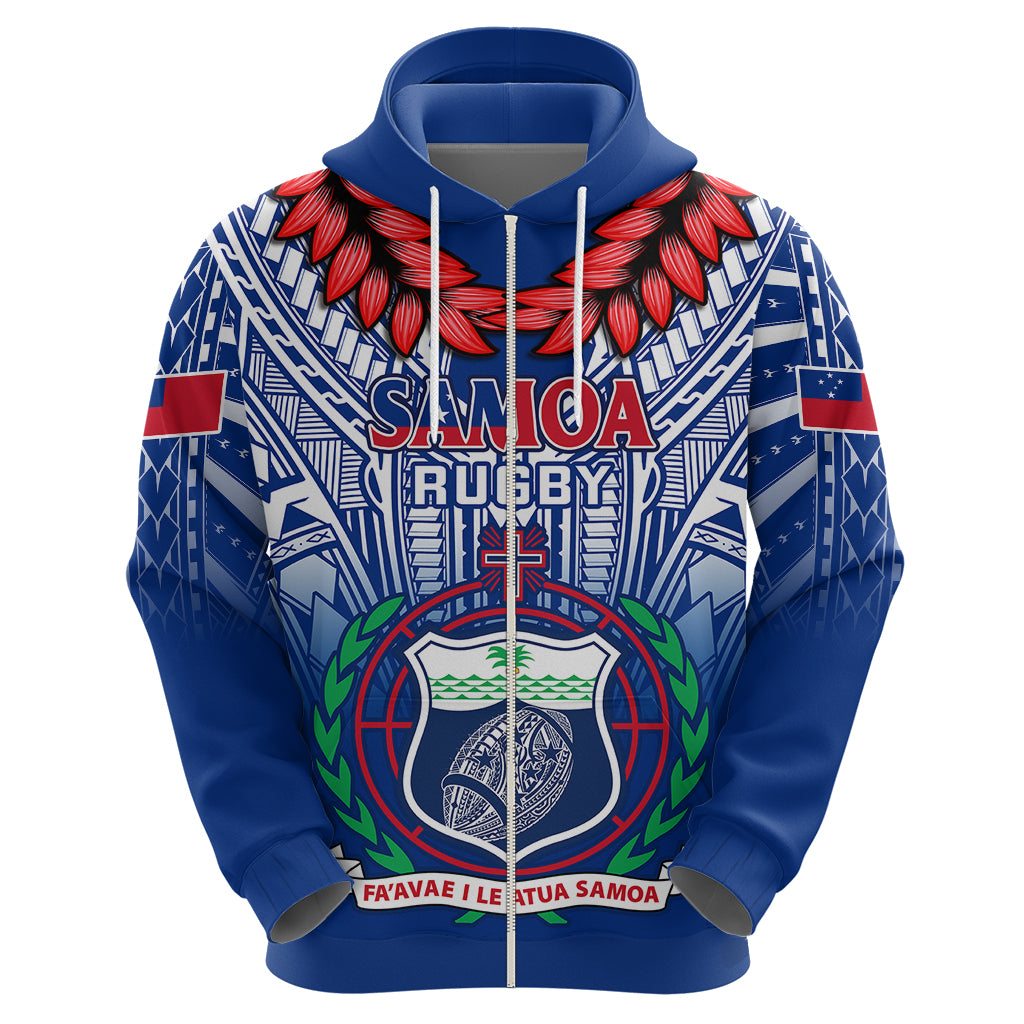 Custom Samoa Rugby Hoodie 2023 Go Manu Samoa With Ula Fala Style LT14 - Polynesian Pride