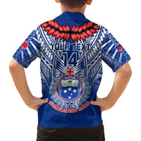 Custom Samoa Rugby Kid Hawaiian Shirt 2023 Go Manu Samoa With Ula Fala Style LT14 - Polynesian Pride