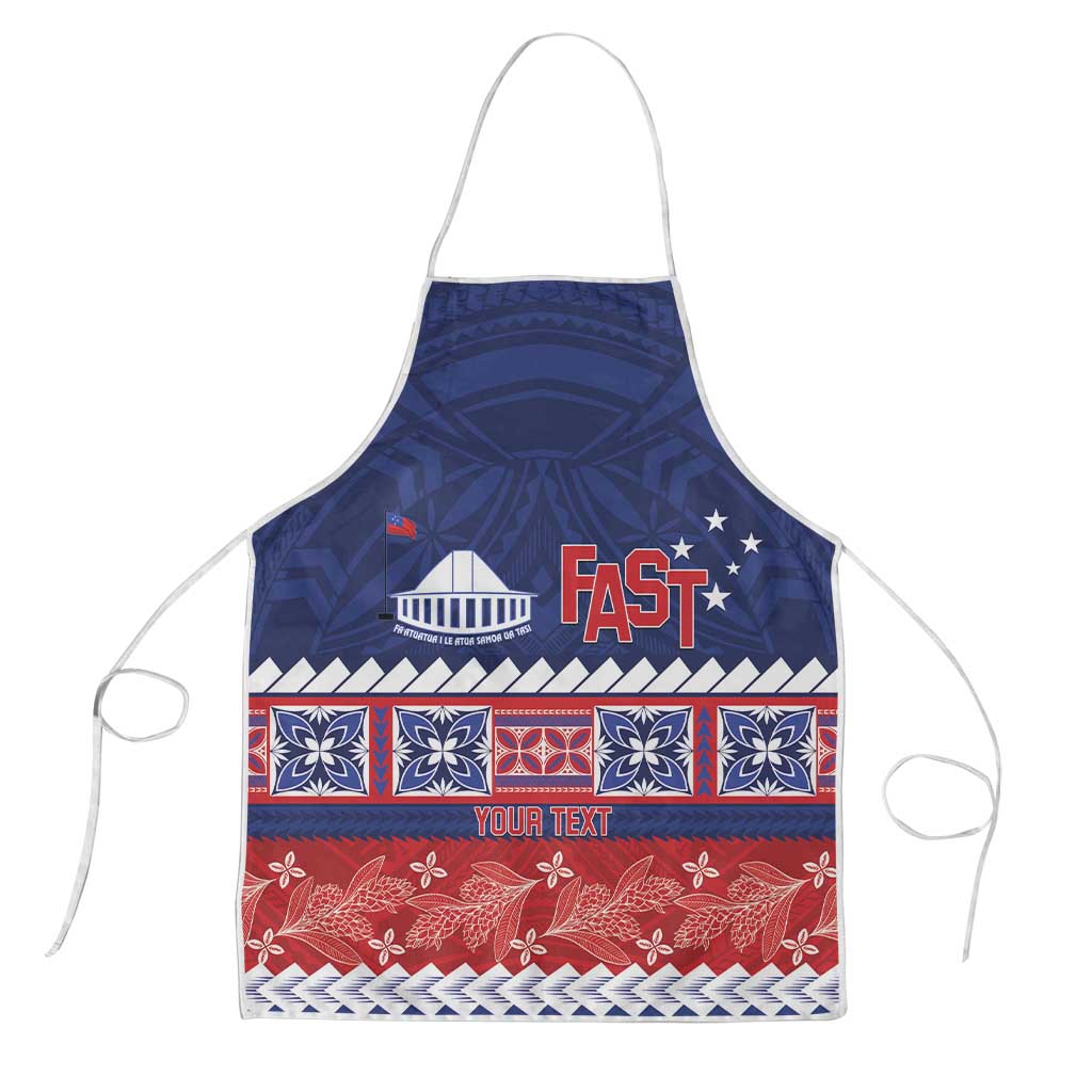 Personalised FAST Samoa Siapo Apron Teuila Flowers Samoan Pattern LT14 Blue - Polynesian Pride
