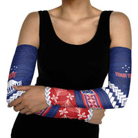 Personalised FAST Samoa Siapo Arm Sleeves Teuila Flowers Samoan Pattern - Polynesian Pride