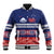 Personalised FAST Samoa Siapo Baseball Jacket Teuila Flowers Samoan Pattern - Polynesian Pride