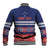 Personalised FAST Samoa Siapo Baseball Jacket Teuila Flowers Samoan Pattern - Polynesian Pride