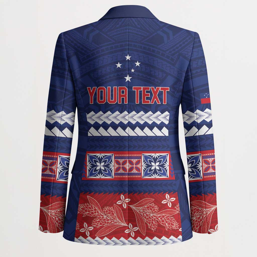 Personalised FAST Samoa Siapo Blazer Teuila Flowers Samoan Pattern - Polynesian Pride