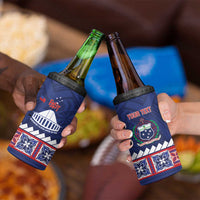 Personalised FAST Samoa Siapo 4 in 1 Can Cooler Tumbler Teuila Flowers Samoan Pattern - Polynesian Pride