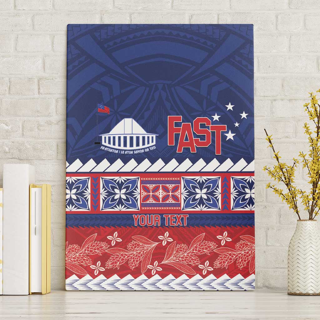 Personalised FAST Samoa Siapo Canvas Wall Art Teuila Flowers Samoan Pattern - Polynesian Pride