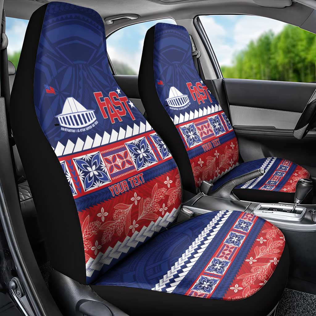 Personalised FAST Samoa Siapo Car Seat Cover Teuila Flowers Samoan Pattern - Polynesian Pride