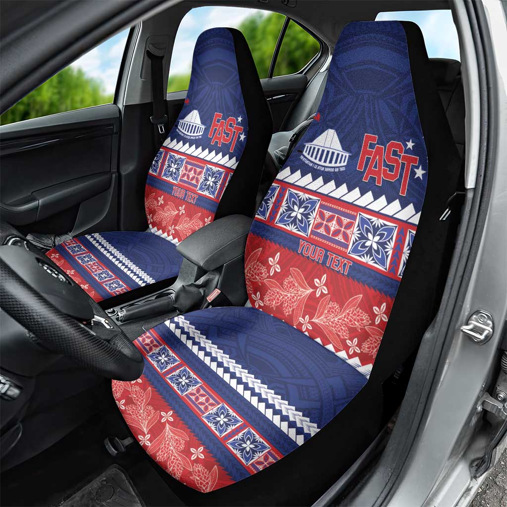 Personalised FAST Samoa Siapo Car Seat Cover Teuila Flowers Samoan Pattern - Polynesian Pride