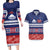 Personalised FAST Samoa Siapo Couples Matching Long Sleeve Bodycon Dress and Hawaiian Shirt Teuila Flowers Samoan Pattern - Polynesian Pride