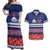 Personalised FAST Samoa Siapo Couples Matching Off Shoulder Maxi Dress and Hawaiian Shirt Teuila Flowers Samoan Pattern - Polynesian Pride