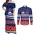 Personalised FAST Samoa Siapo Couples Matching Off Shoulder Maxi Dress and Long Sleeve Button Shirt Teuila Flowers Samoan Pattern - Polynesian Pride
