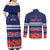 Personalised FAST Samoa Siapo Couples Matching Off Shoulder Maxi Dress and Long Sleeve Button Shirt Teuila Flowers Samoan Pattern - Polynesian Pride