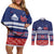 Personalised FAST Samoa Siapo Couples Matching Off Shoulder Short Dress and Long Sleeve Button Shirt Teuila Flowers Samoan Pattern - Polynesian Pride