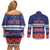 Personalised FAST Samoa Siapo Couples Matching Off Shoulder Short Dress and Long Sleeve Button Shirt Teuila Flowers Samoan Pattern - Polynesian Pride