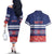 Personalised FAST Samoa Siapo Couples Matching Off The Shoulder Long Sleeve Dress and Hawaiian Shirt Teuila Flowers Samoan Pattern - Polynesian Pride