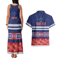 Personalised FAST Samoa Siapo Couples Matching Tank Maxi Dress and Hawaiian Shirt Teuila Flowers Samoan Pattern - Polynesian Pride
