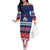 Personalised FAST Samoa Siapo Family Matching Off The Shoulder Long Sleeve Dress and Hawaiian Shirt Teuila Flowers Samoan Pattern - Polynesian Pride