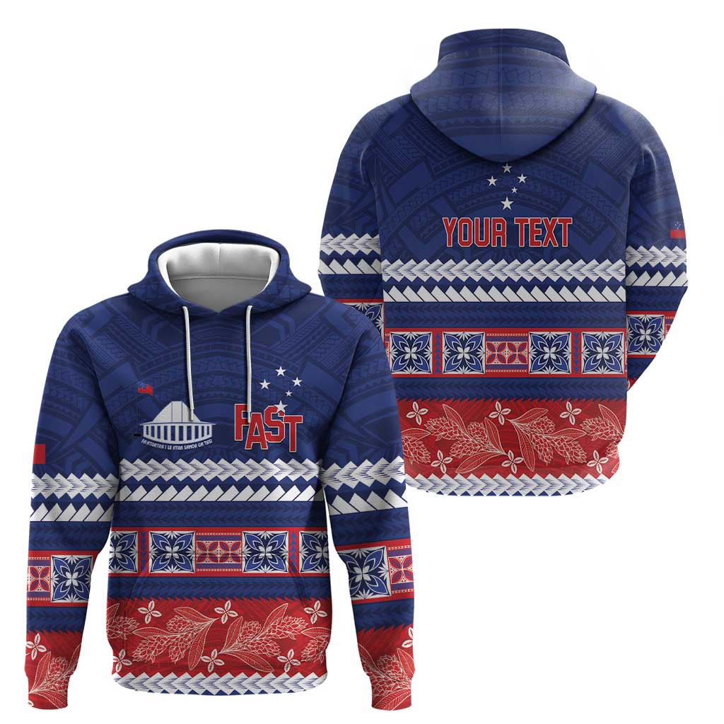 Personalised FAST Samoa Siapo Hoodie Teuila Flowers Samoan Pattern - Polynesian Pride
