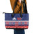 Personalised FAST Samoa Siapo Leather Tote Bag Teuila Flowers Samoan Pattern - Polynesian Pride
