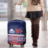 Personalised FAST Samoa Siapo Luggage Cover Teuila Flowers Samoan Pattern - Polynesian Pride