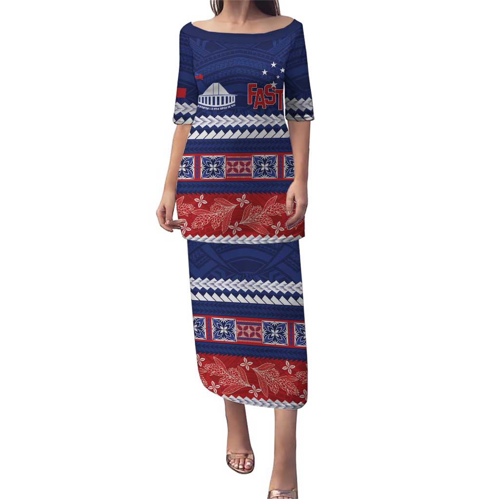 Personalised FAST Samoa Siapo Puletasi Teuila Flowers Samoan Pattern - Polynesian Pride