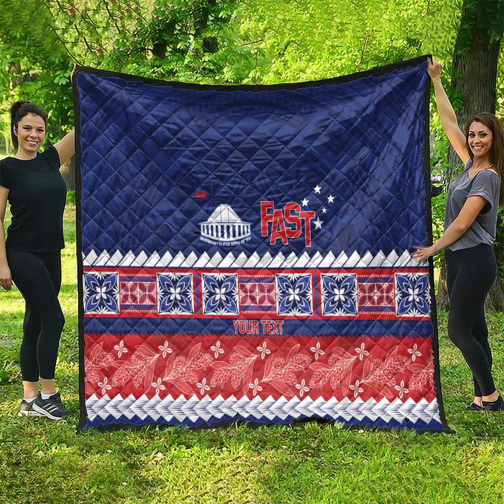Personalised FAST Samoa Siapo Quilt Teuila Flowers Samoan Pattern - Polynesian Pride