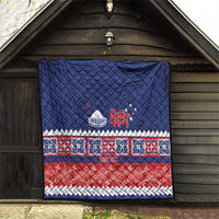 Personalised FAST Samoa Siapo Quilt Teuila Flowers Samoan Pattern - Polynesian Pride