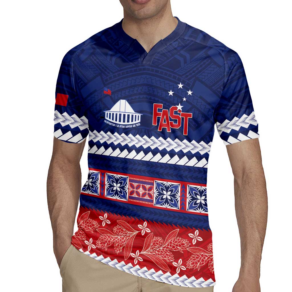 Personalised FAST Samoa Siapo Rugby Jersey Teuila Flowers Samoan Pattern - Polynesian Pride