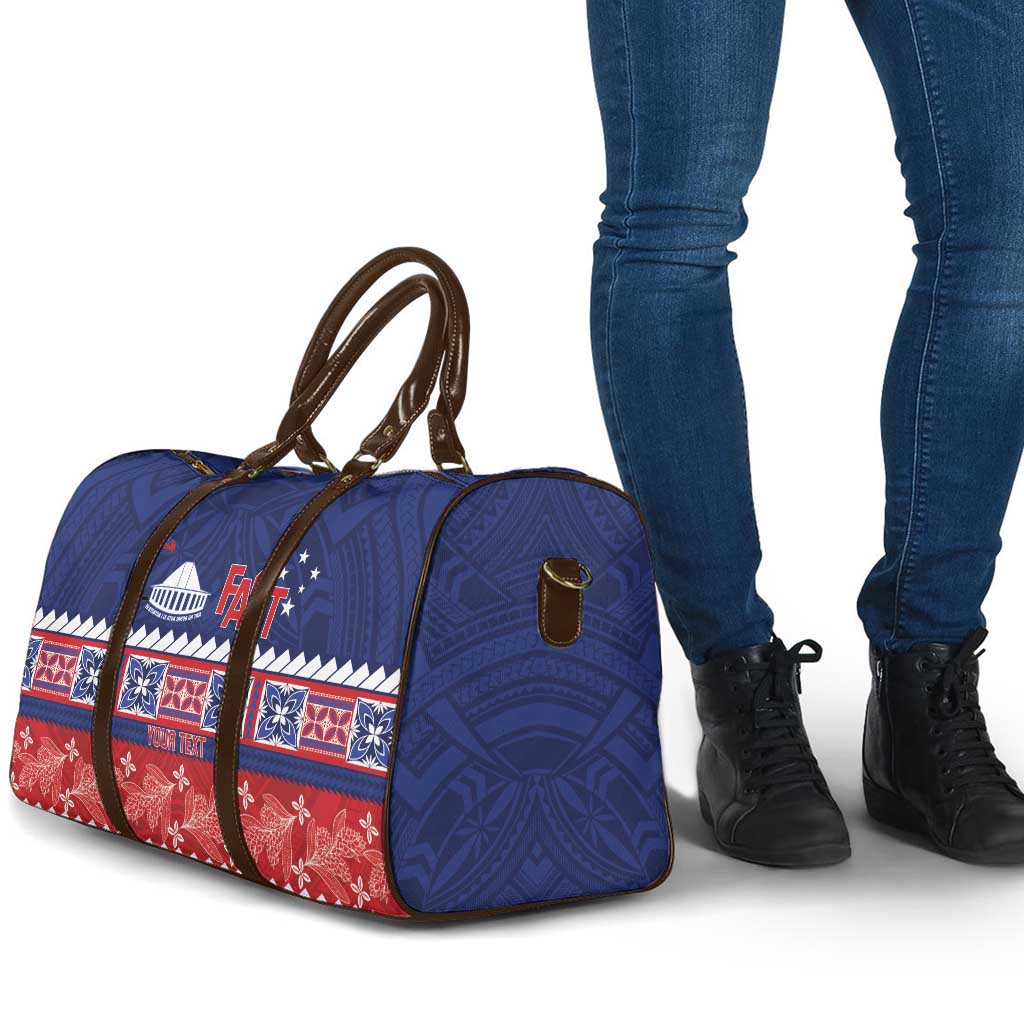 Personalised FAST Samoa Siapo Travel Bag Teuila Flowers Samoan Pattern - Polynesian Pride