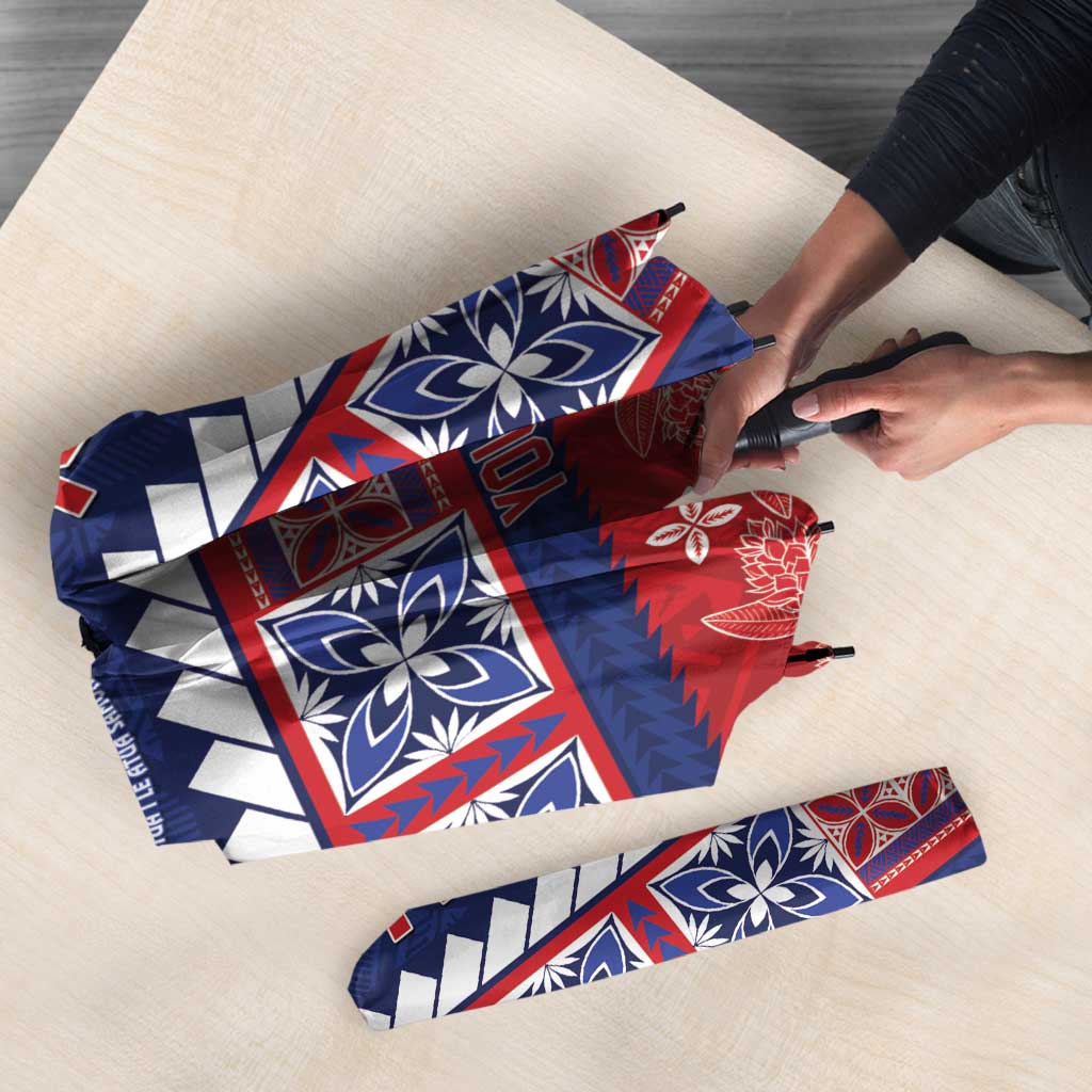 Personalised FAST Samoa Siapo Umbrella Teuila Flowers Samoan Pattern - Polynesian Pride