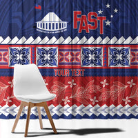 Personalised FAST Samoa Siapo Window Curtain Teuila Flowers Samoan Pattern - Polynesian Pride