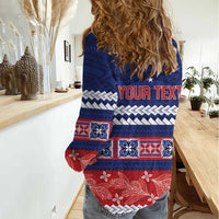 Personalised FAST Samoa Siapo Women Casual Shirt Teuila Flowers Samoan Pattern - Polynesian Pride