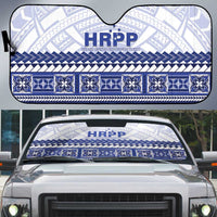 HRPP Samoa Siapo Auto Sun Shade Teuila Flowers Samoan Pattern - Polynesian Pride