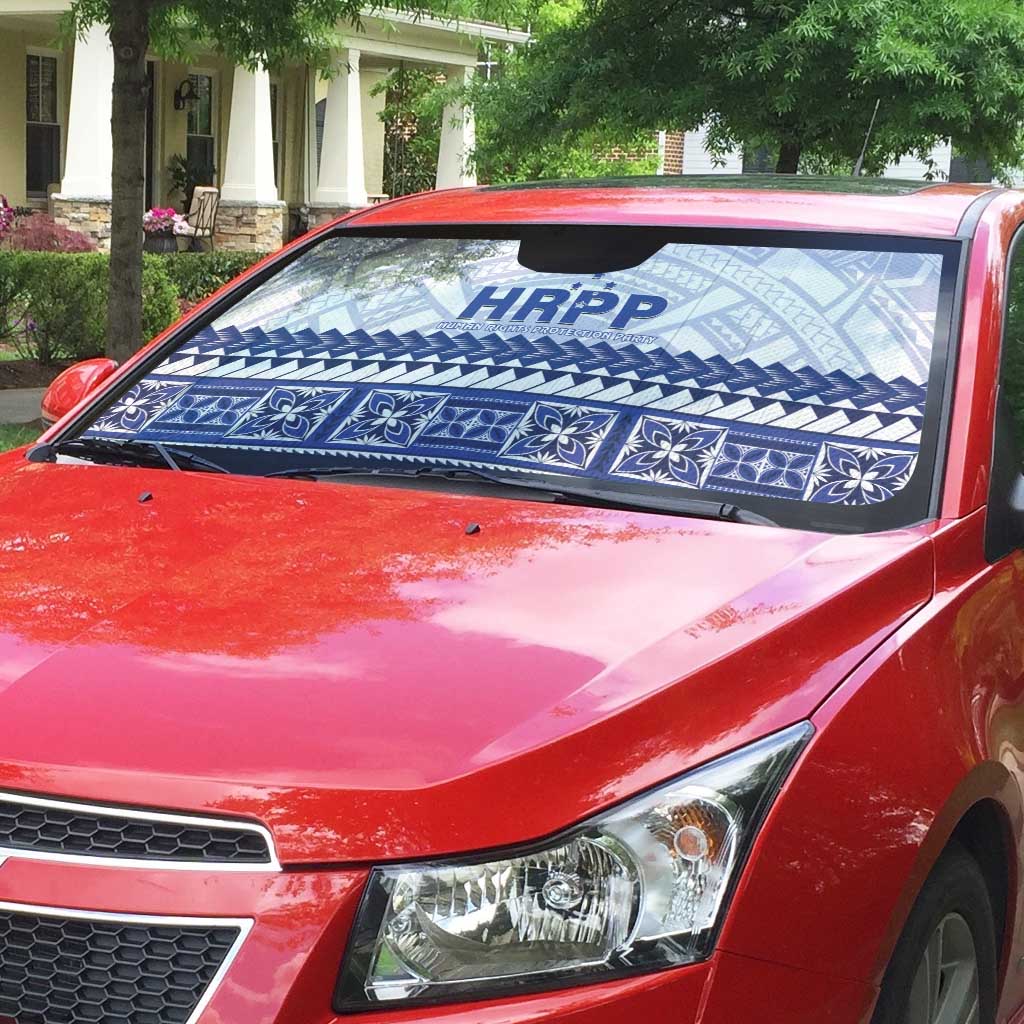 HRPP Samoa Siapo Auto Sun Shade Teuila Flowers Samoan Pattern - Polynesian Pride